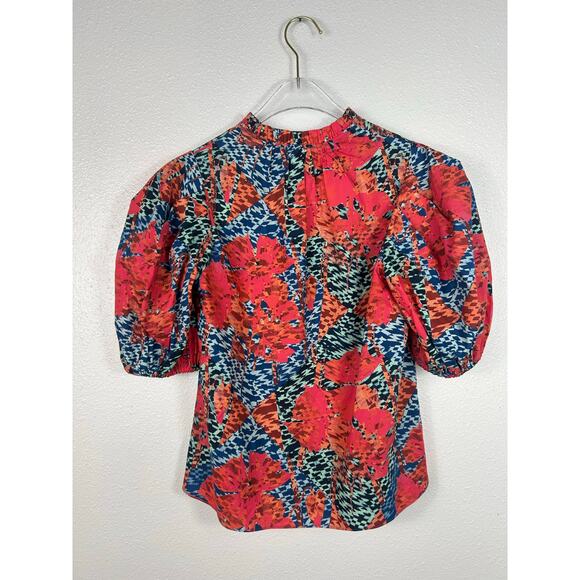 Ulla Johnson Tillie Puff Sleeve Top Flamingo Sz 0 - Picture 7 of 7